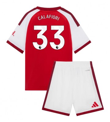 Arsenal Riccardo Calafiori #33 Hjemmebanetrøje Børn 2026-27 Kortærmet (+ Korte bukser)